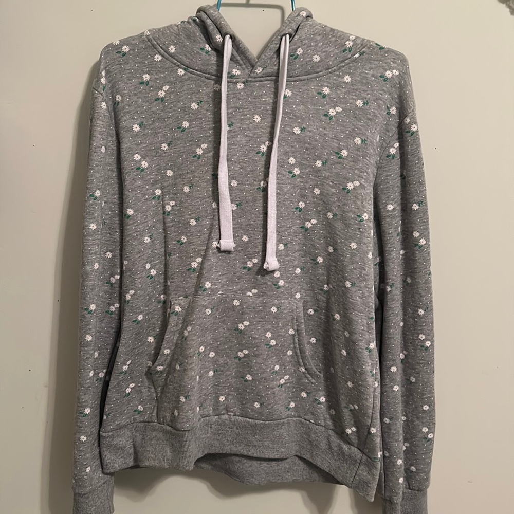 Grey Teen’s XL Hoodie with Daisies